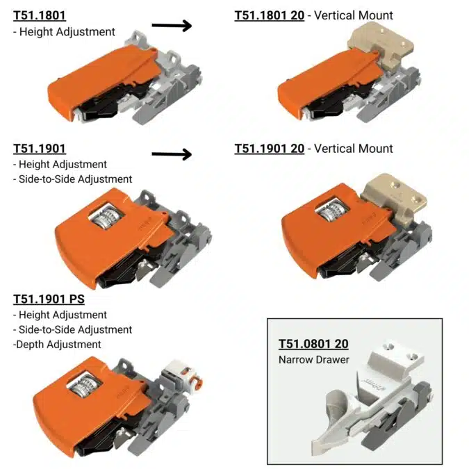 Blum locking device options 563 593 glides